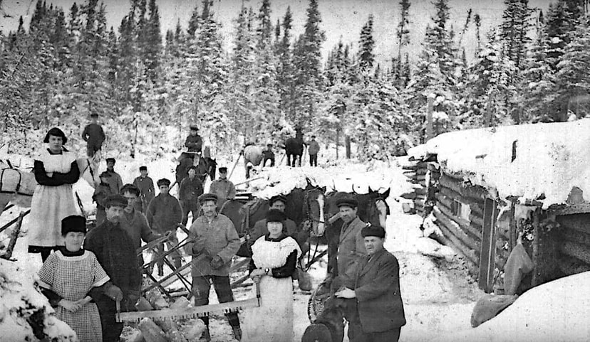 Photo Camp forestier du début du XXe siècle sur la Côte-Nord – Fonds d'archives des Eudistes
